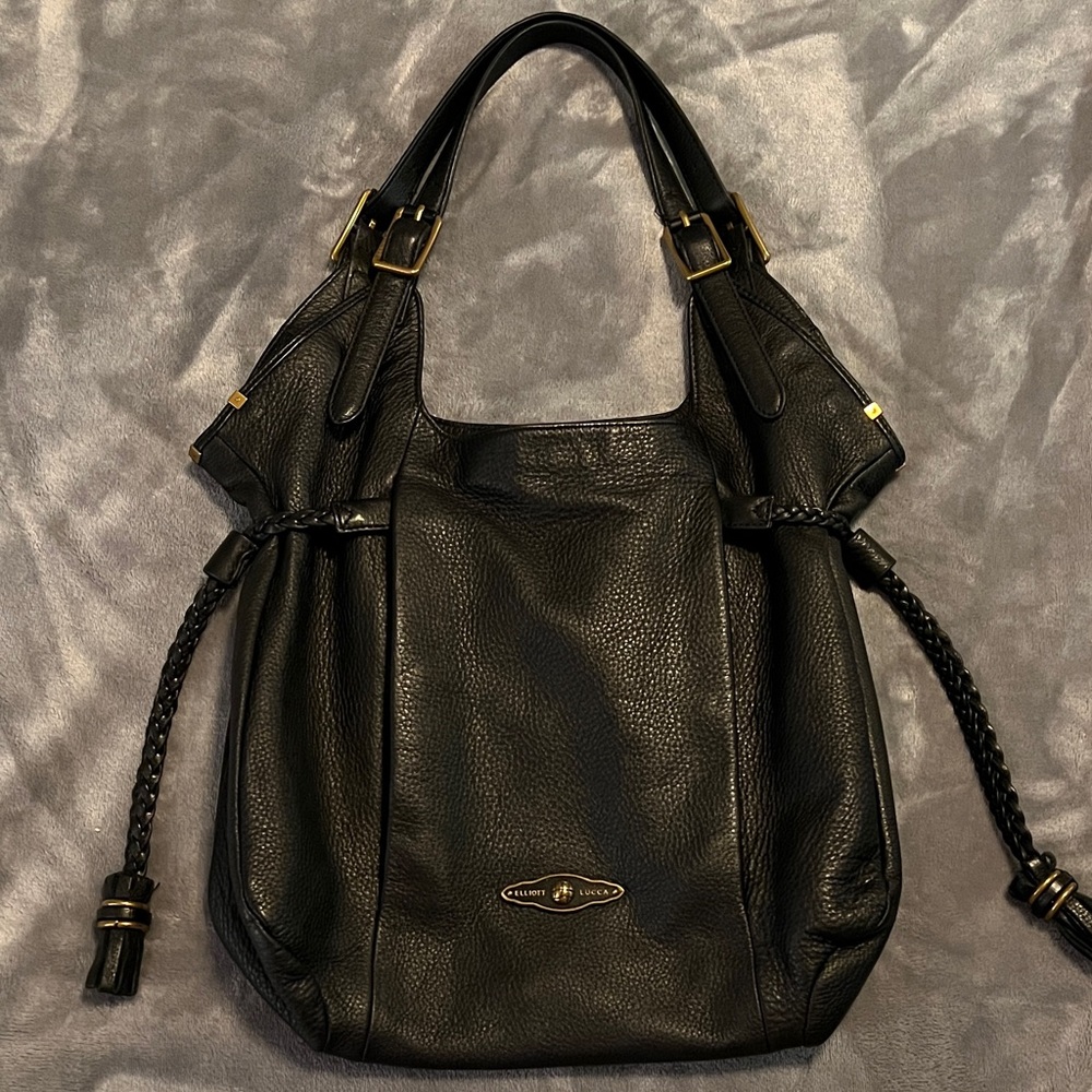 Elliott Lucca Black Leather Shoulder Bag
